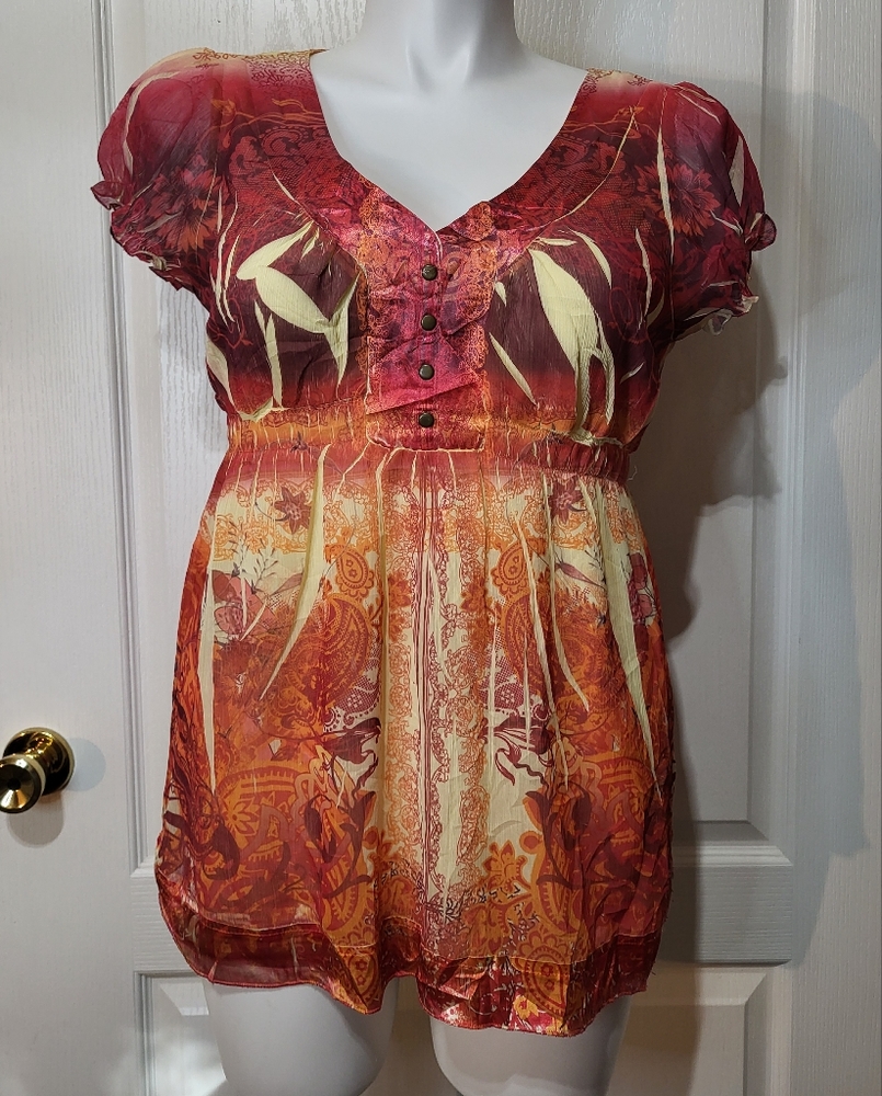 Unity World Wear Orange Top Blouse